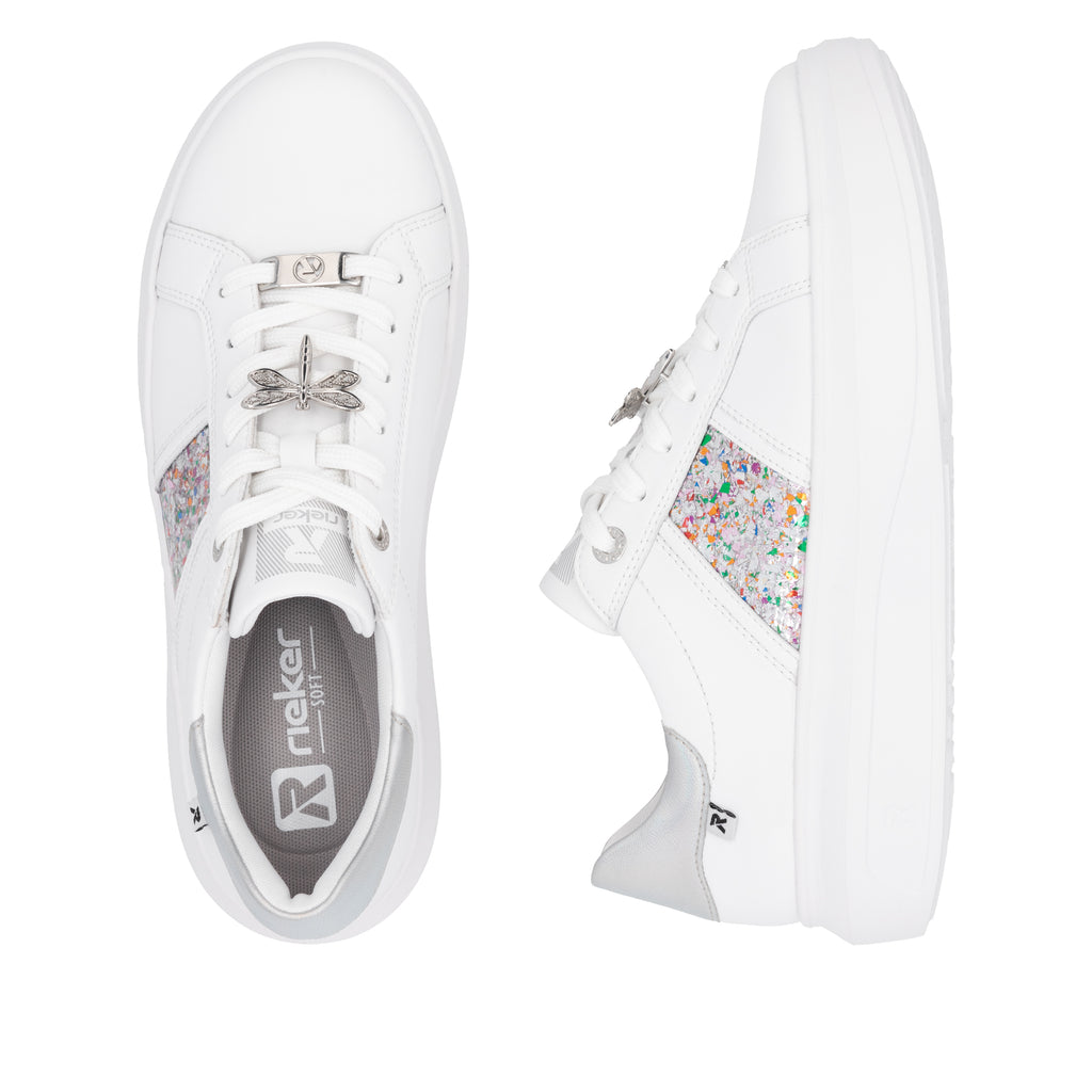 White Elasticated Shoes for Women | Rieker Sport W1202-83