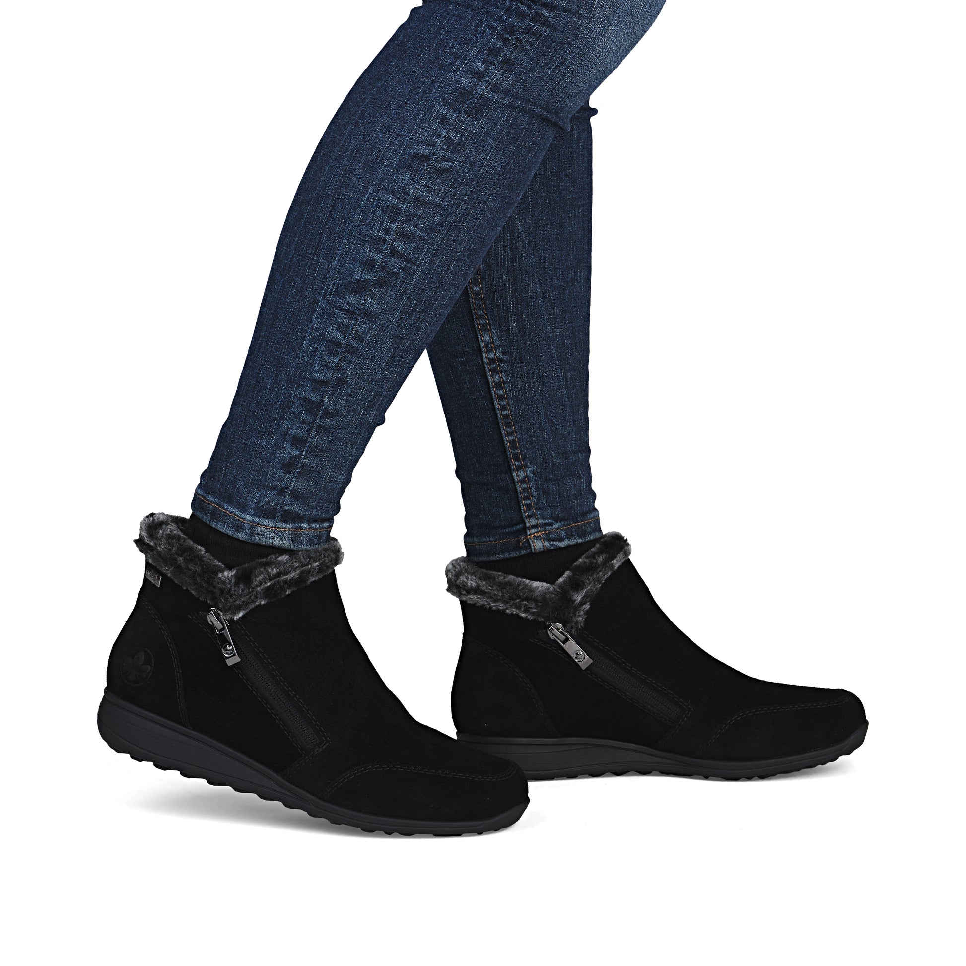 Black Zip Boots for Women | Rieker 47256-00
