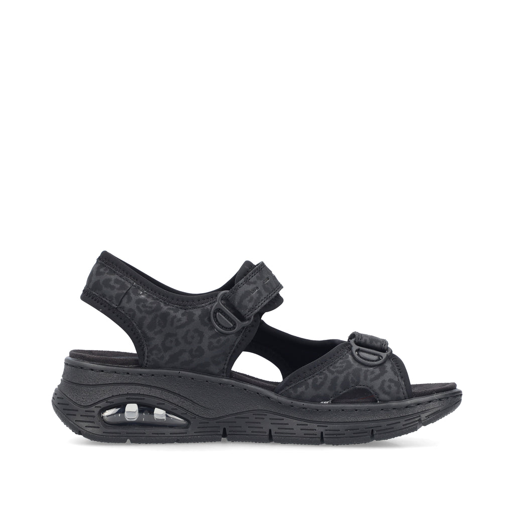 Black Hook & Loop Sandals for Women | Rieker 67666-00