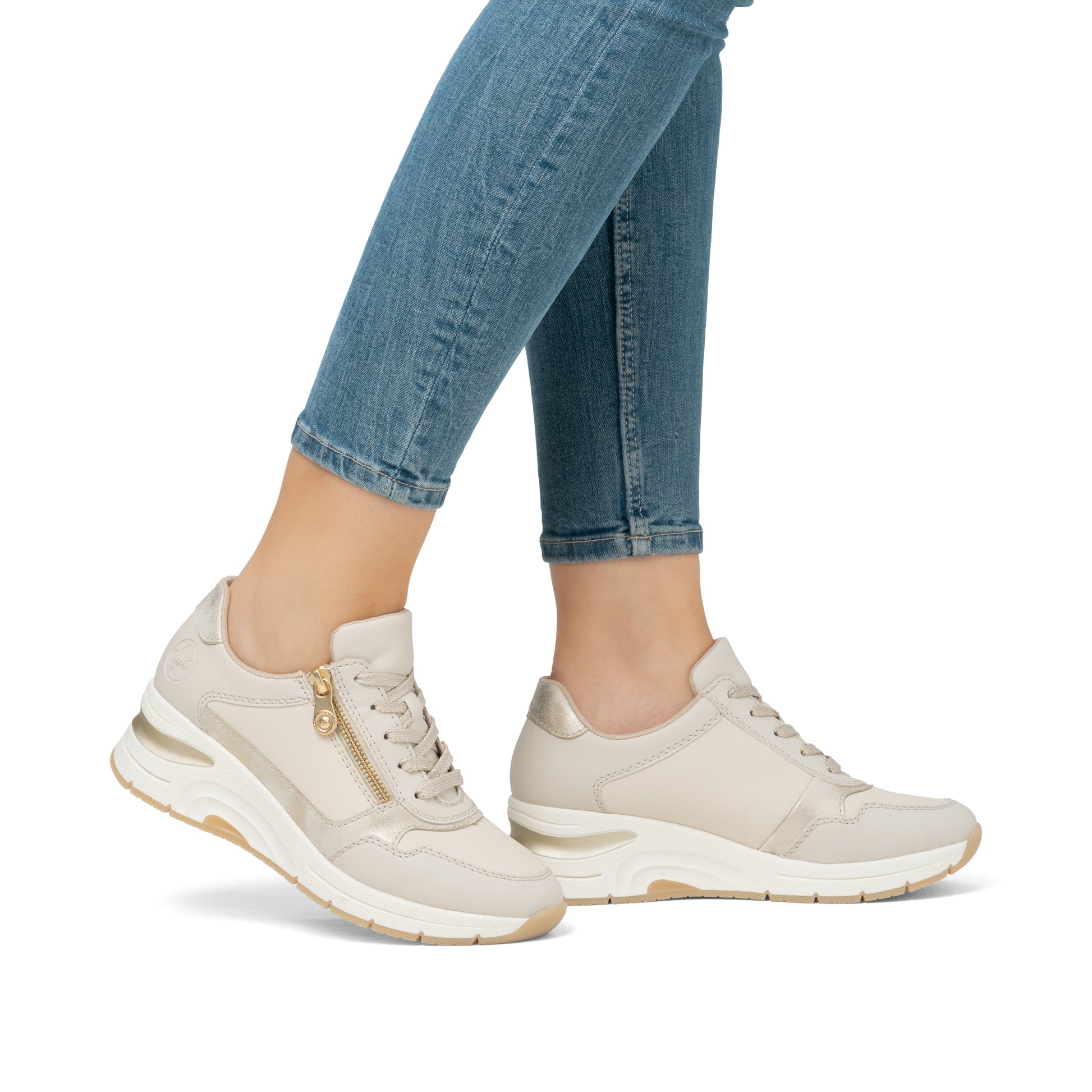 Beige Zip Shoes for Women | Rieker N9301-60