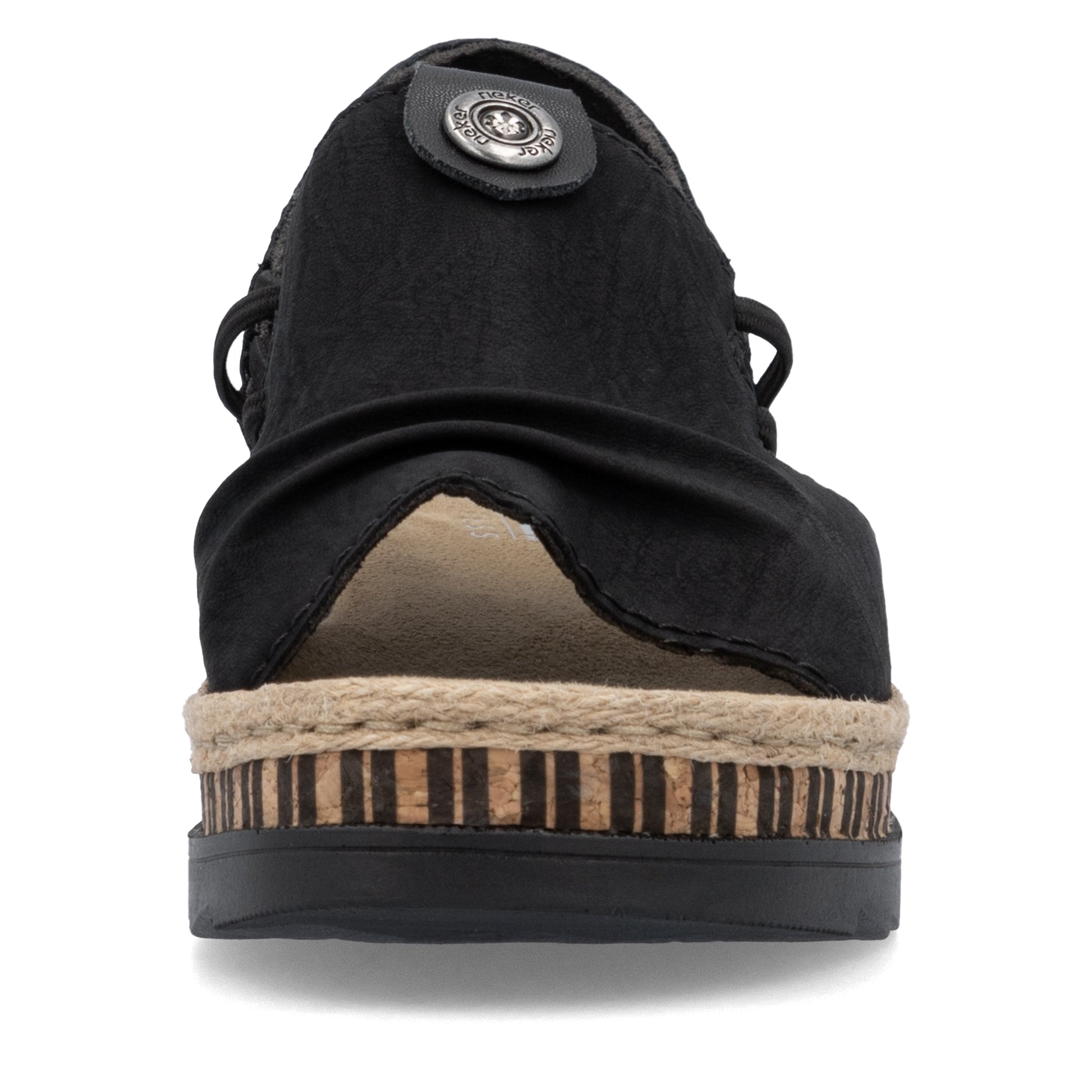 Black Elasticated Sandals for Women | Rieker V7972-00