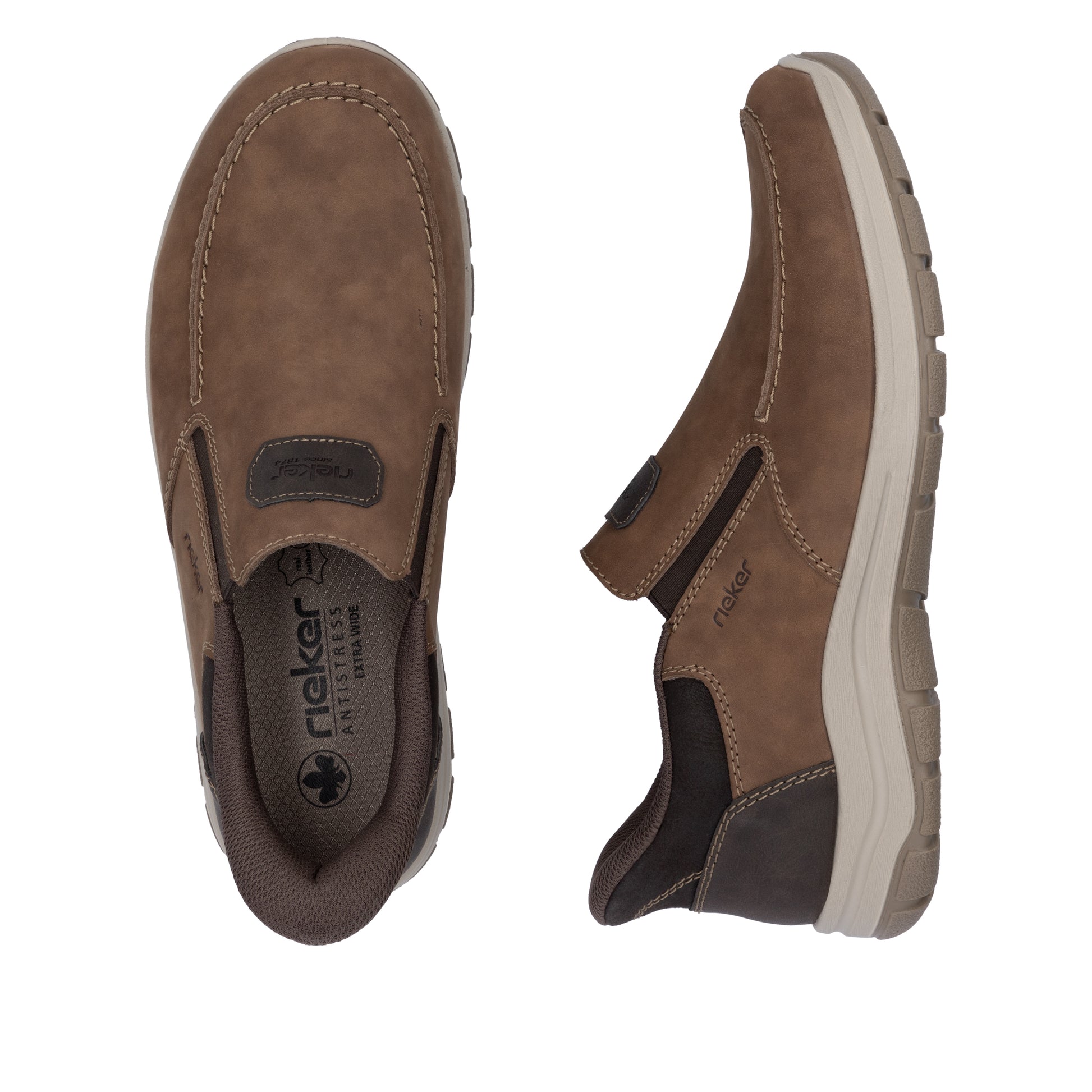 Brown Elasticated Shoes for Men | Rieker 03655-24