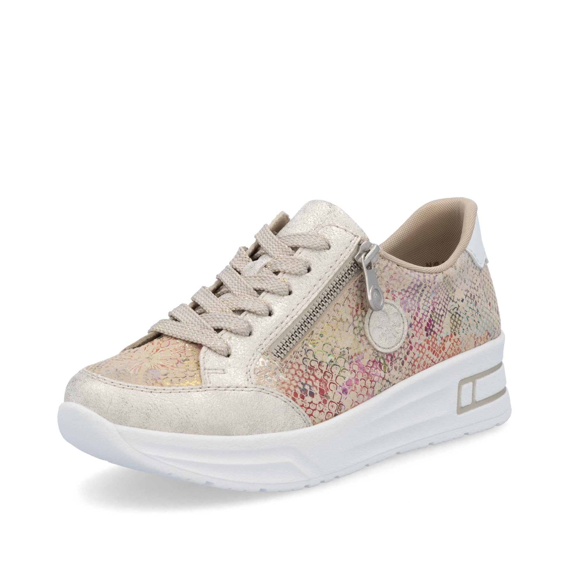 Beige Zip Shoes for Women | Rieker N8103-60