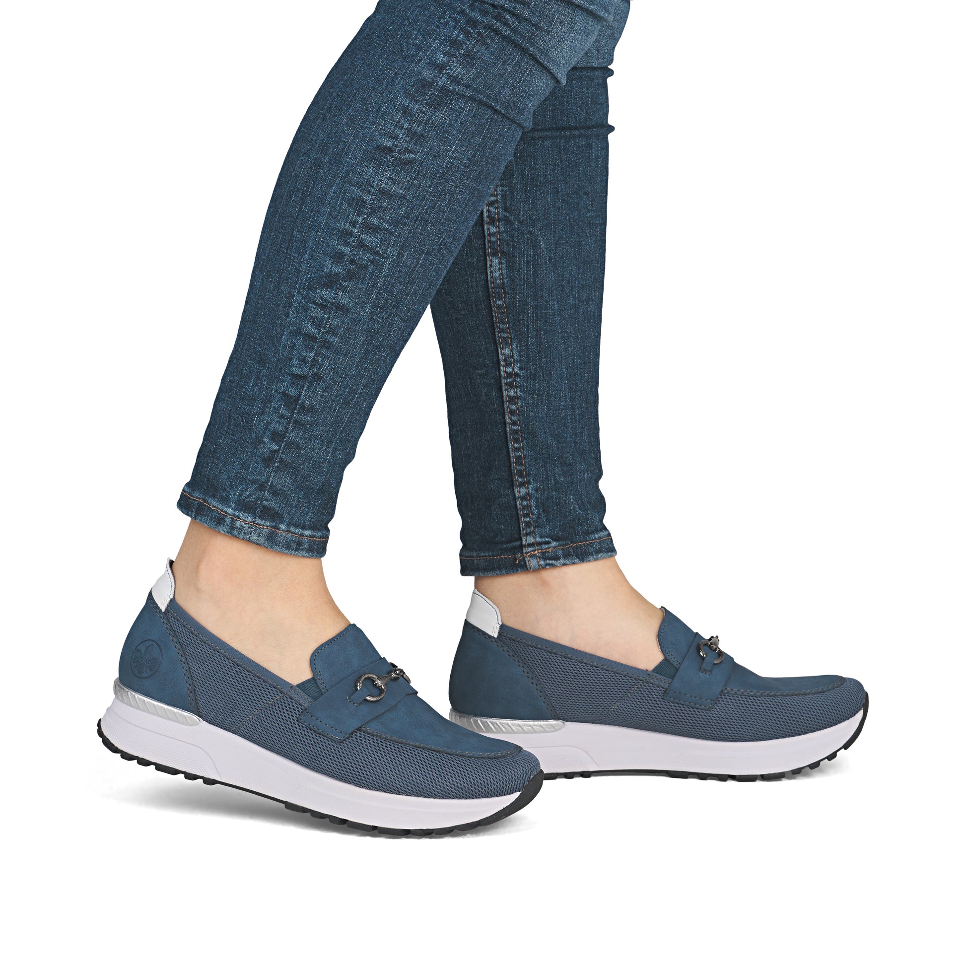 Blue Elasticated Shoes for Women | Rieker N7455-14