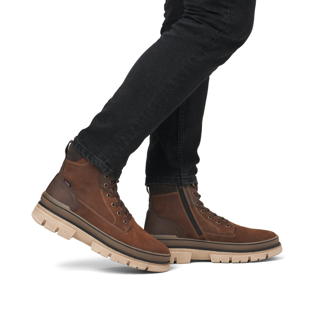 Brown Zip Boots for Men | Rieker Sport U1273-22