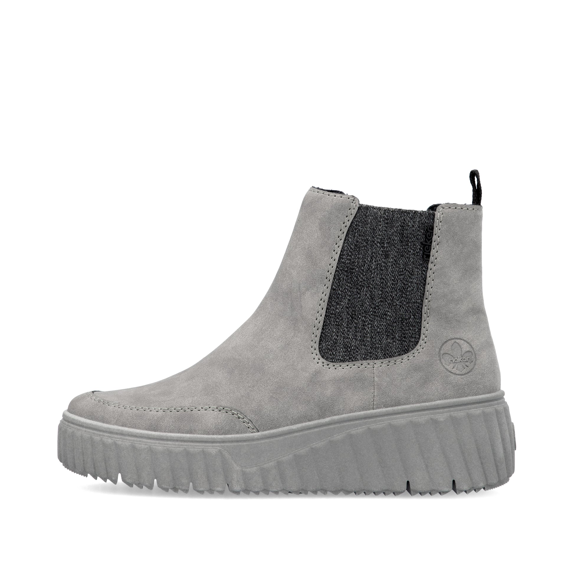 Grey Zip Boots for Women | Rieker N2553-40
