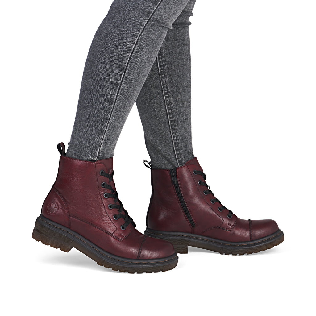 Red Zip Boots for Women | Rieker 78202-35