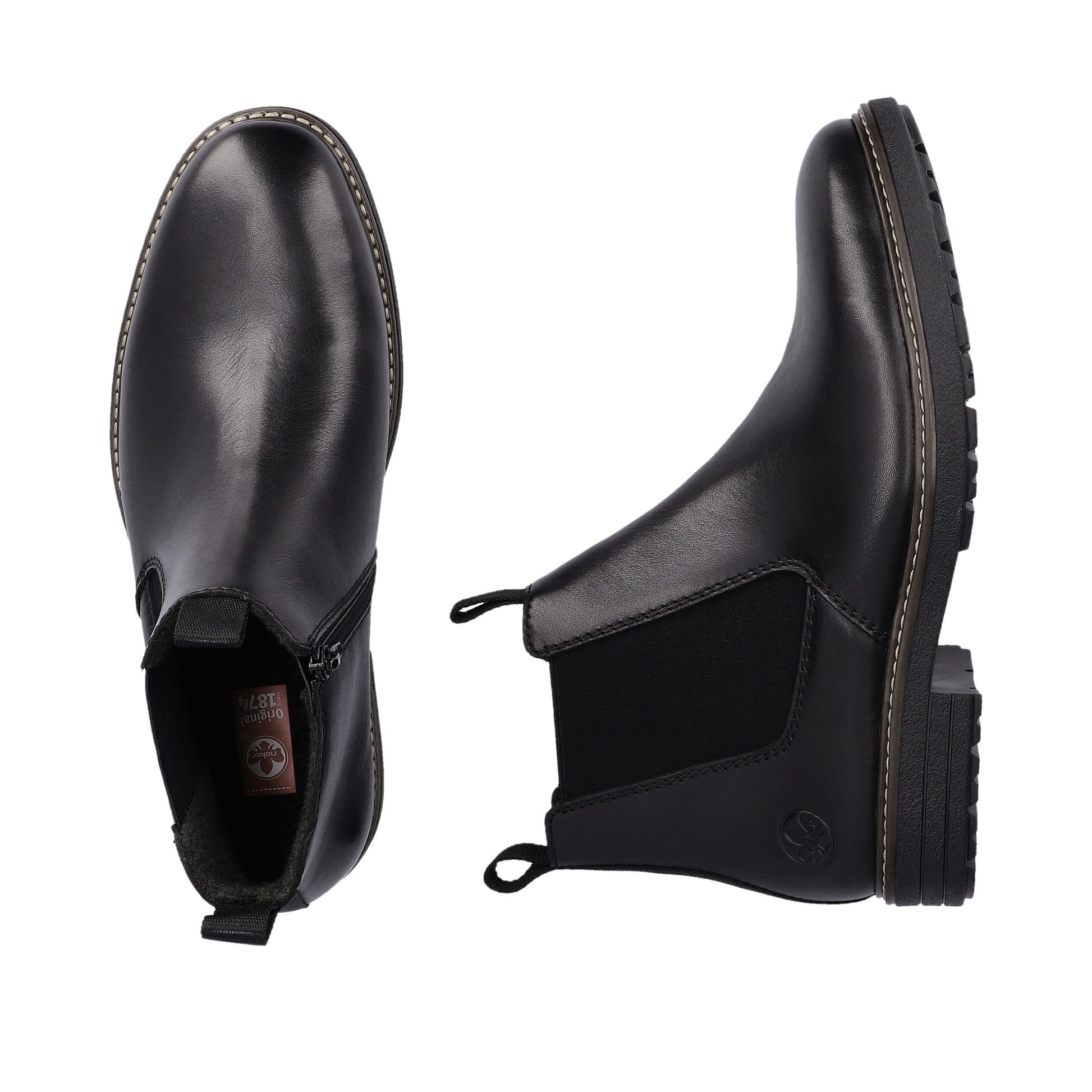 Black Zip Boots for Men | Rieker 33180-00