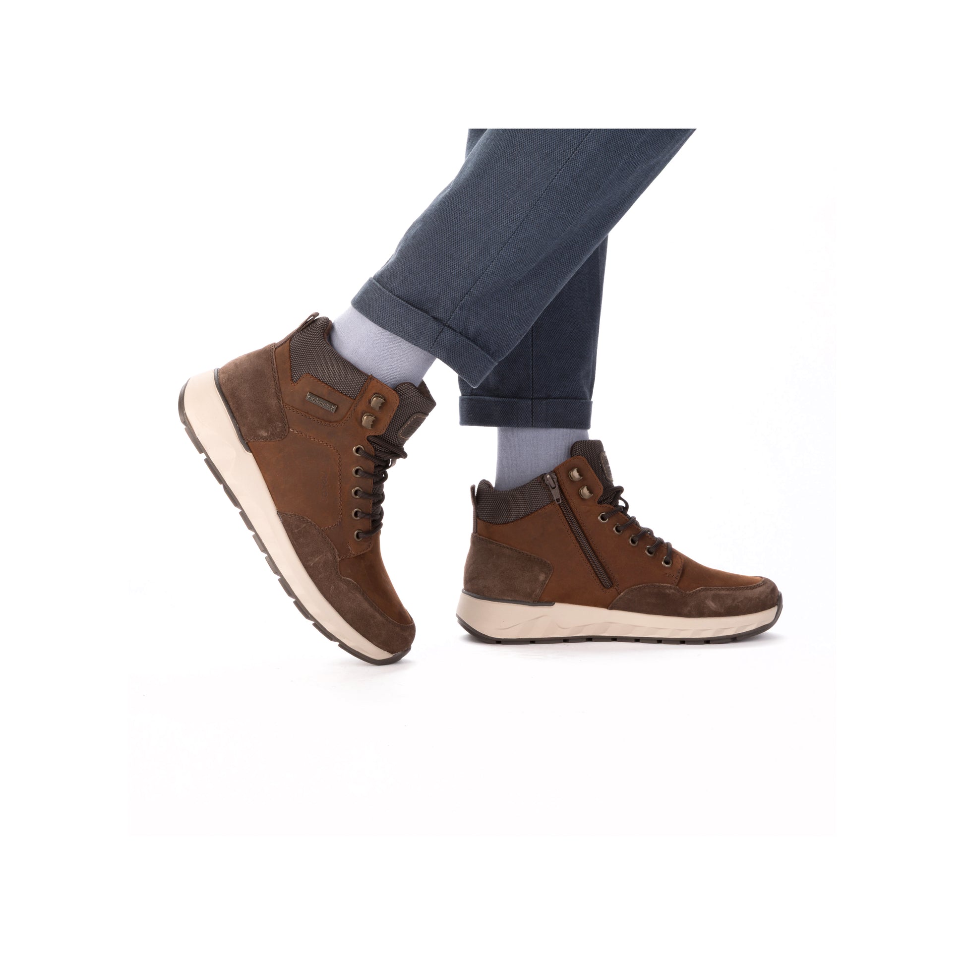 Brown Zip Boots for Men | Rieker 11530-24