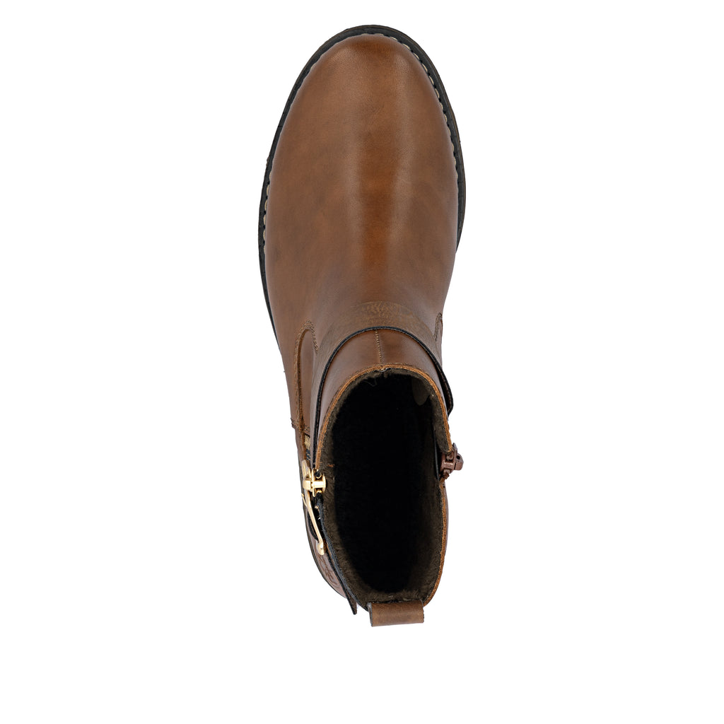 Brown Zip Boots for Women | Rieker Z4959-22