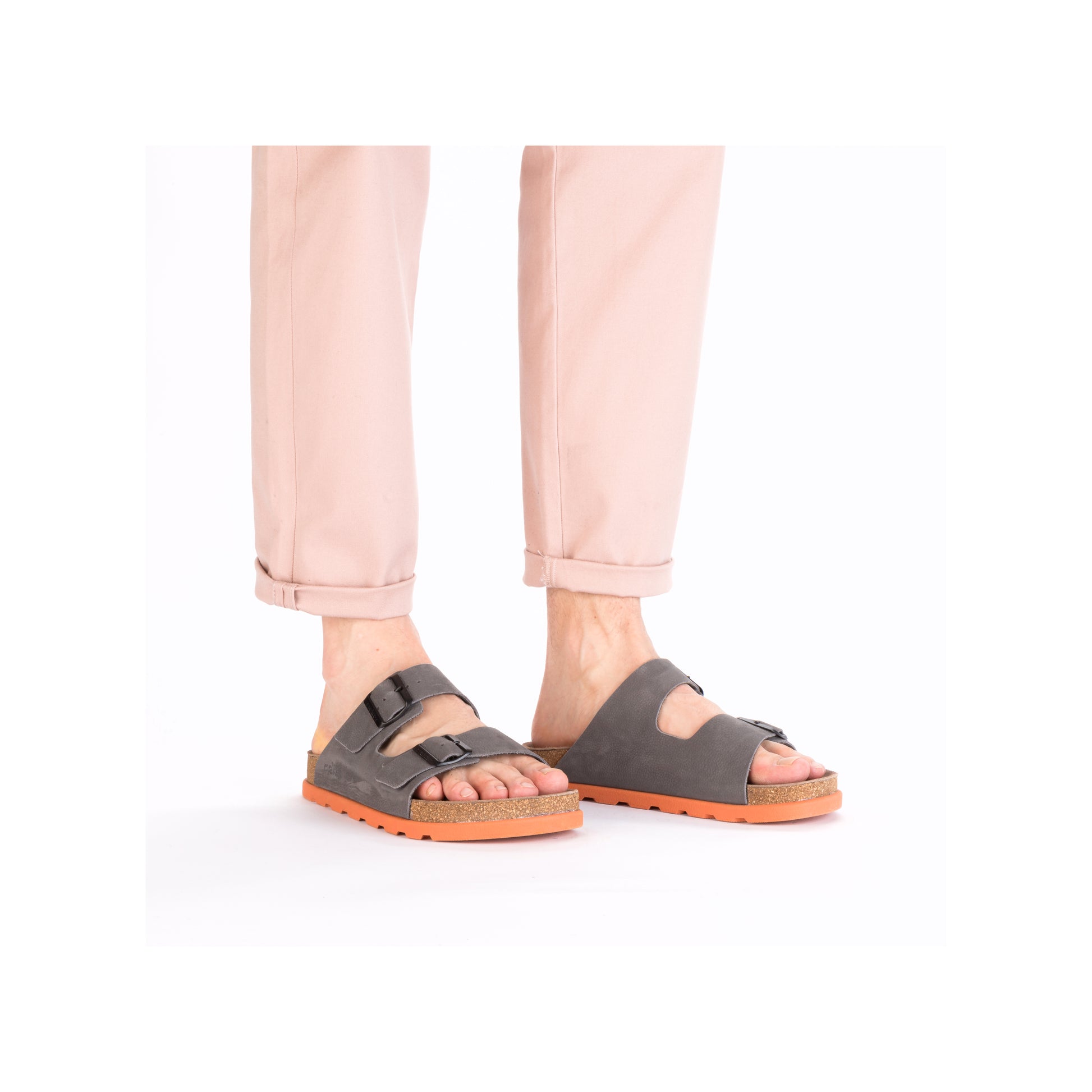 Grey Buckle Sandals for Men | Rieker 21190-40