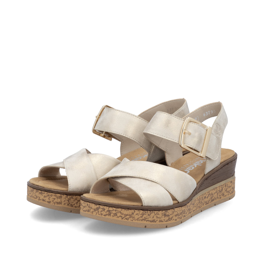 Beige Hook & Loop Sandals for Women | Rieker 63795-60