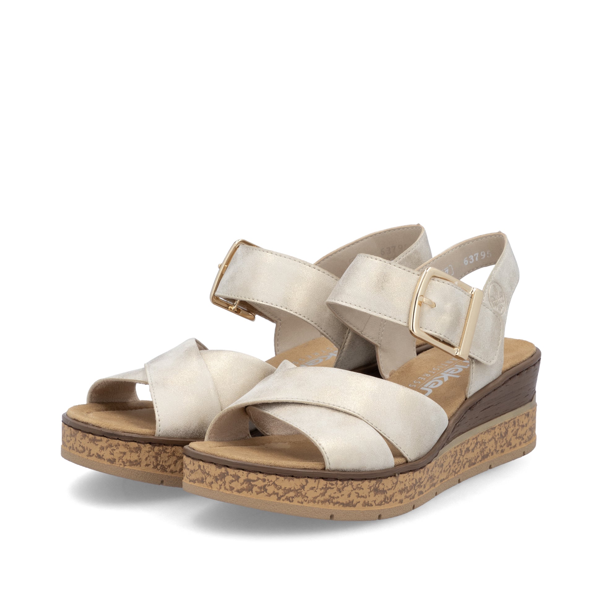 Beige Hook & Loop Sandals for Women | Rieker 63795-60