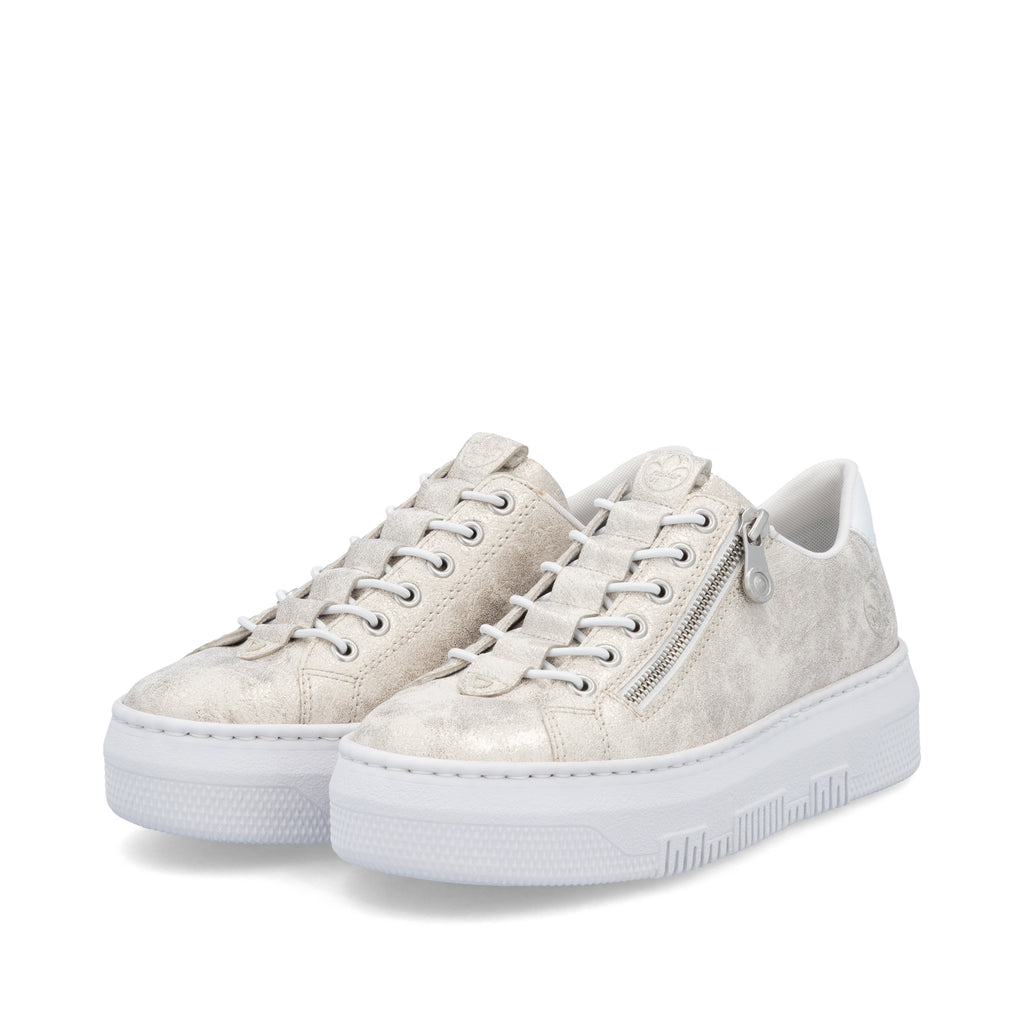 Beige Zip Shoes for Women | Rieker M1953-60