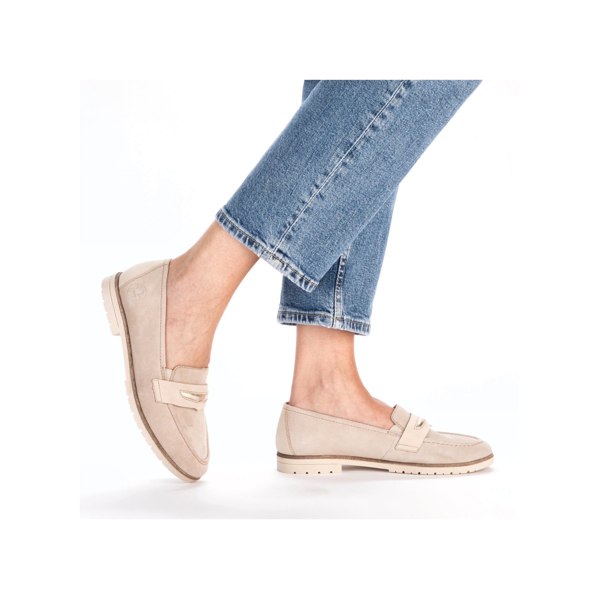 Beige Elasticated Shoes for Women | Rieker 45301-60