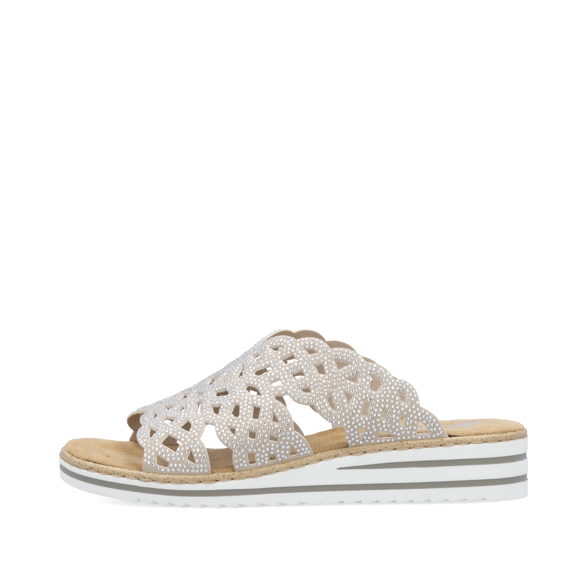 Beige Slip-On Sandals for Women | Rieker V0689-63