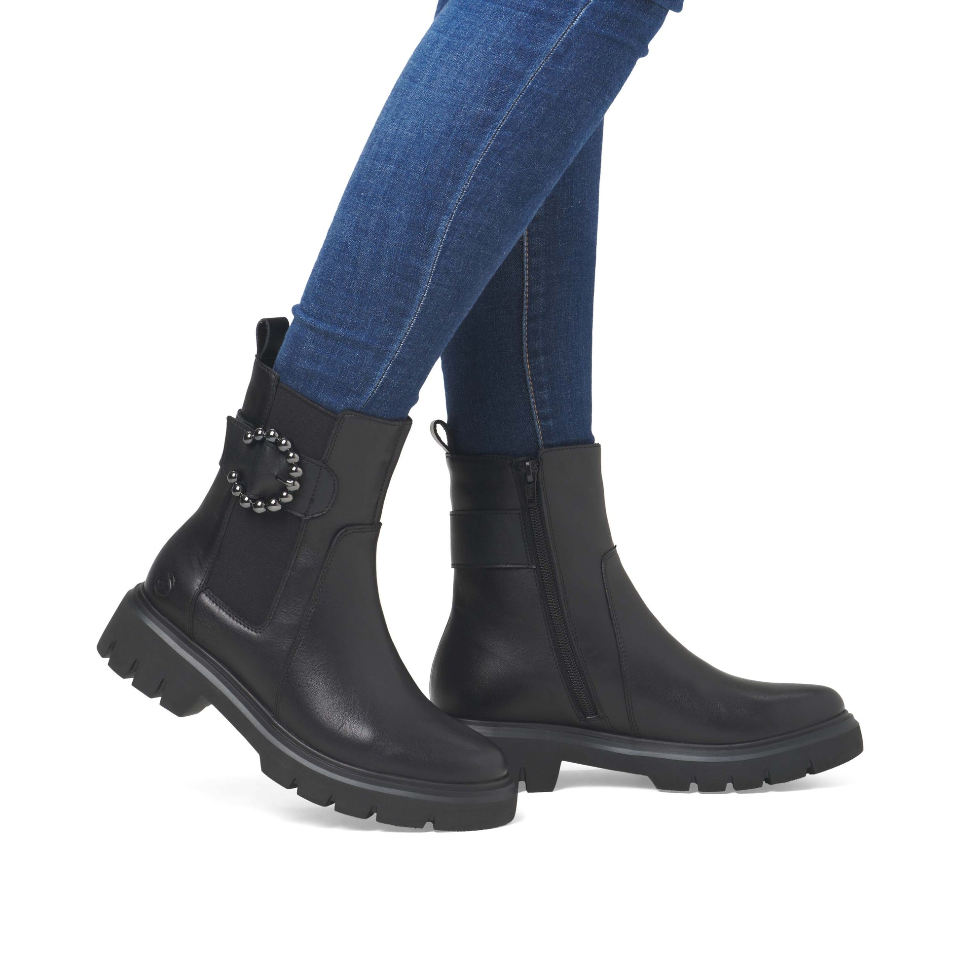 Black Zip Boots for Women | Remonte D1W74-00