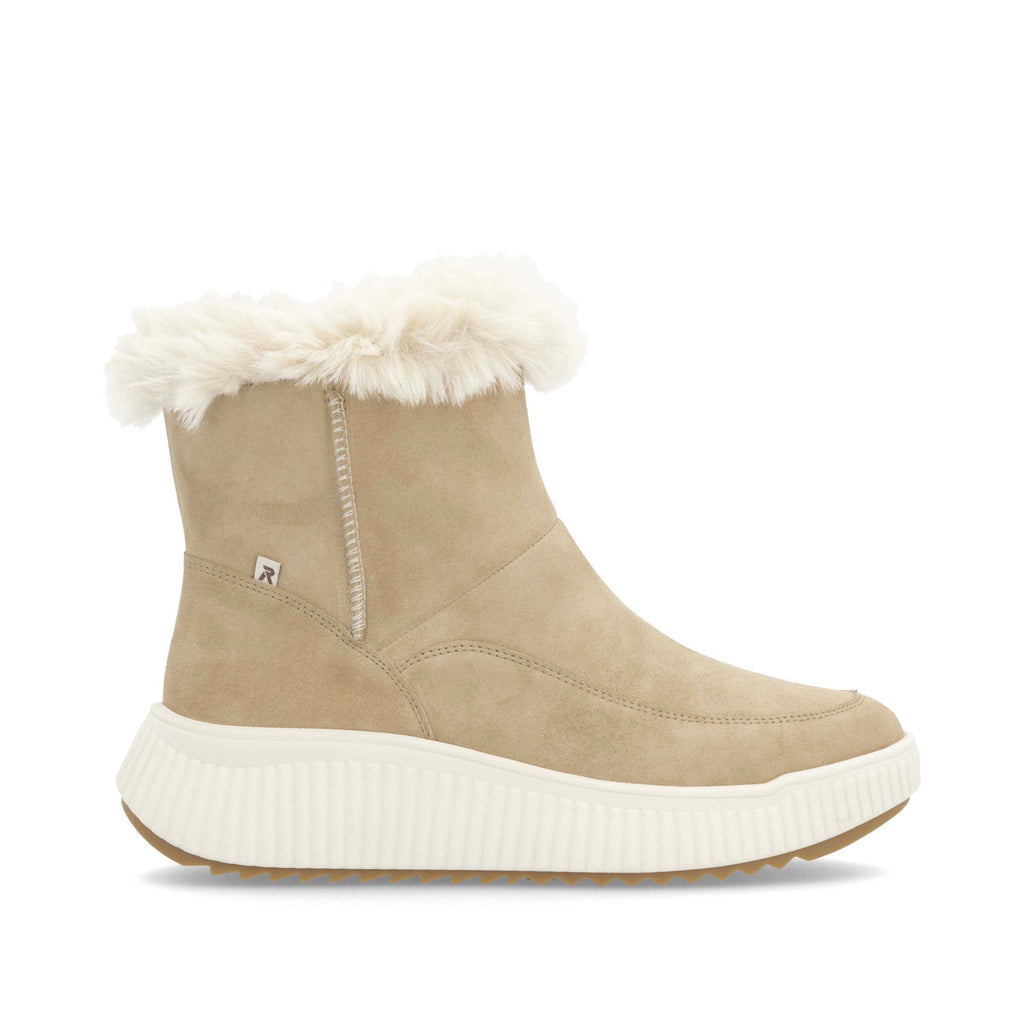 Beige Zip Boots for Women | Rieker Sport W1772-62