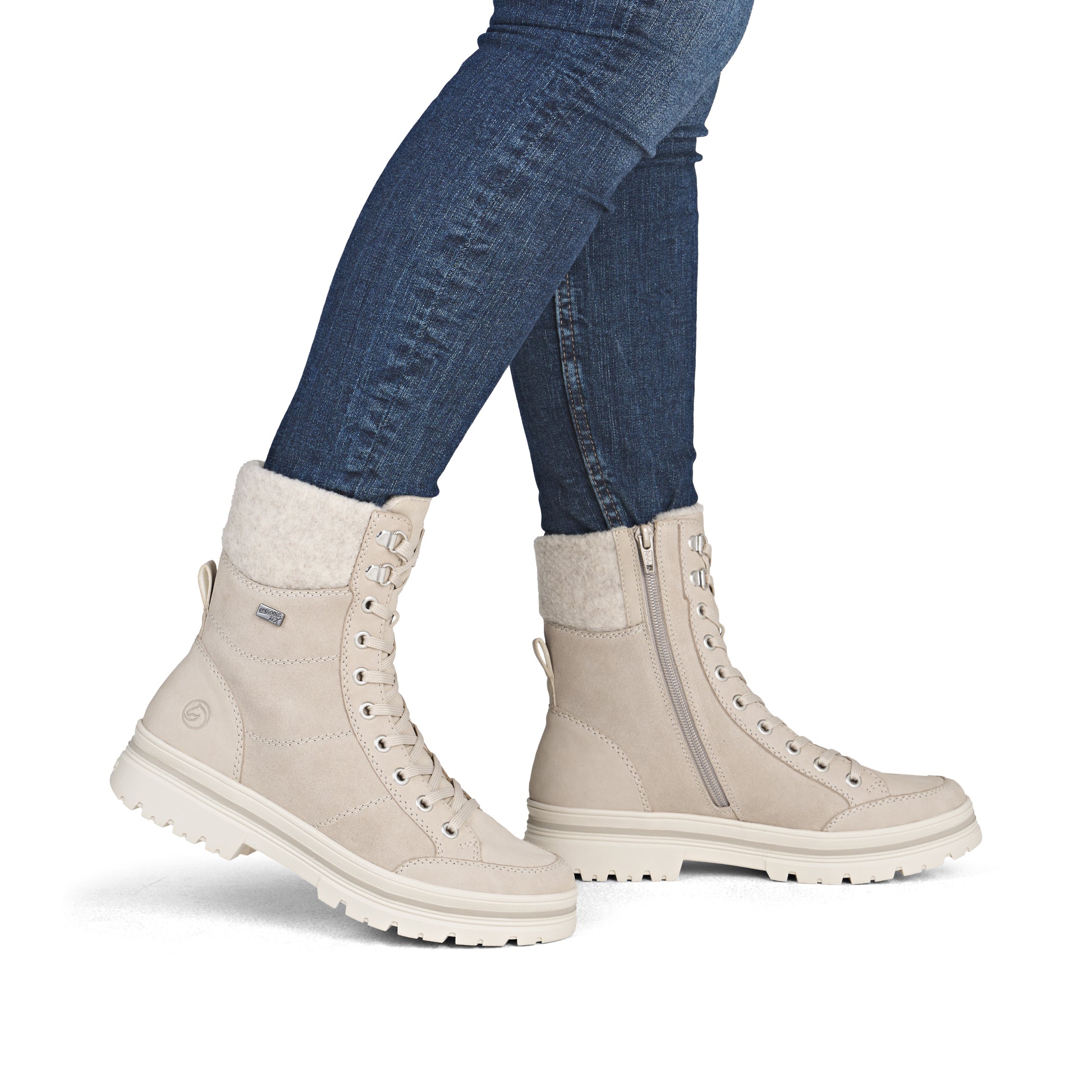 Beige Zip Boots for Women | Remonte D2U70-62