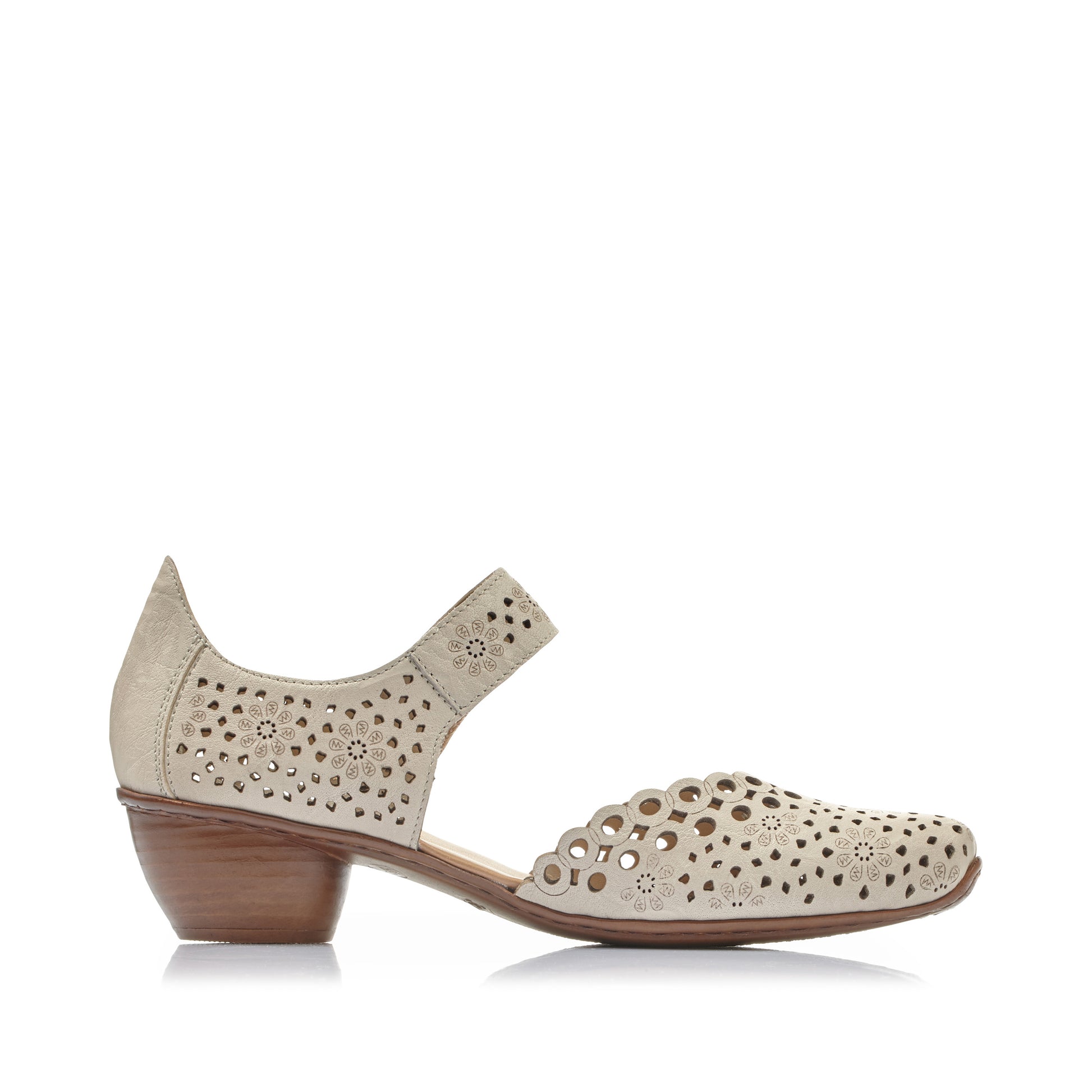 Beige Hook & Loop Shoes for Women | Rieker 43753-60
