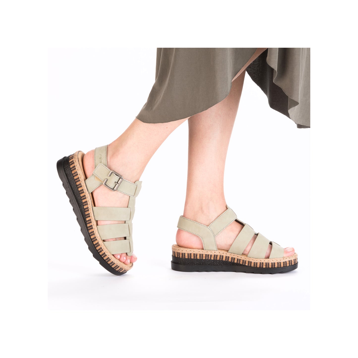 Rieker Women's Wedge Sandal - Green | V7904-52