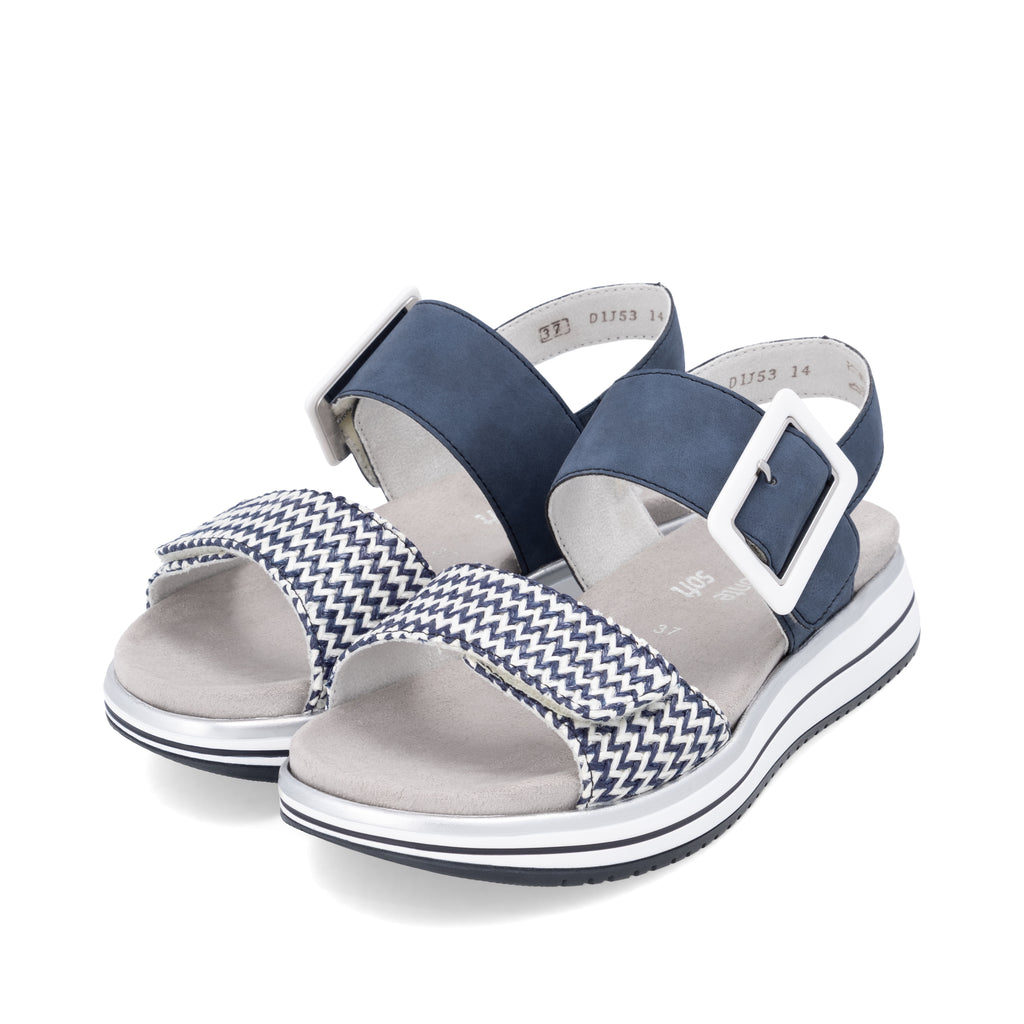 Blue Hook & Loop Sandals for Women | Remonte D1J53-14