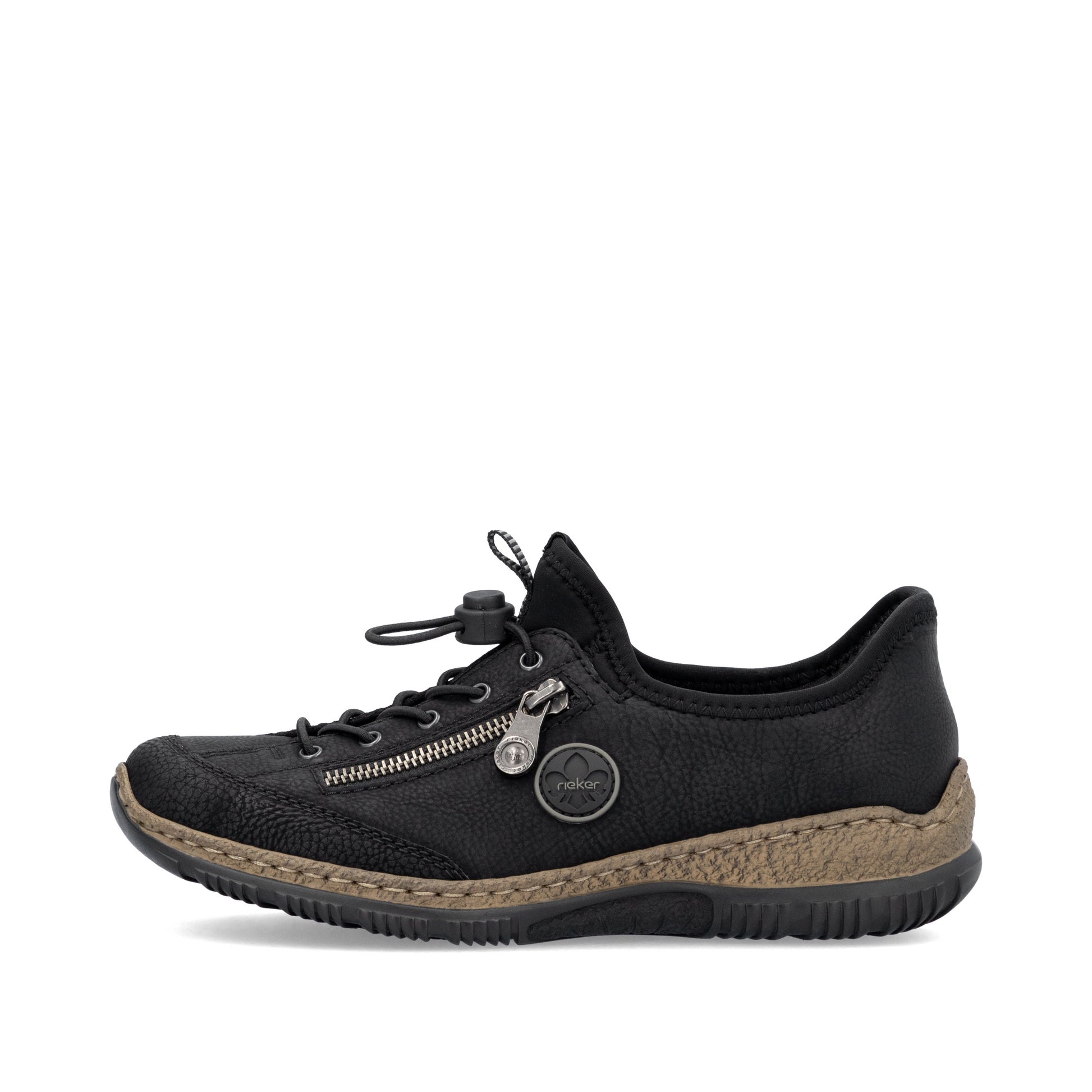 Black Elasticated Shoes for Women | Rieker N3267-01