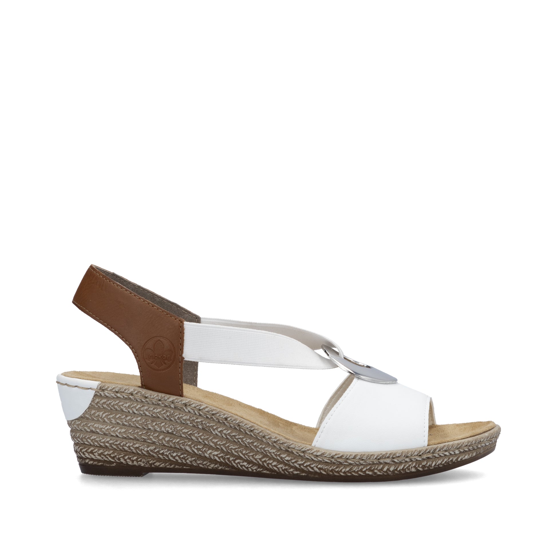White Elasticated Sandals for Women | Rieker 624H6-81