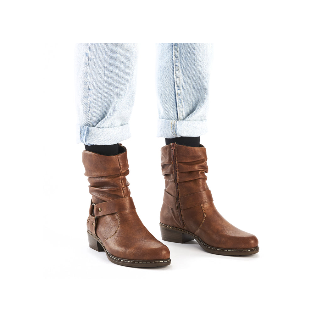 Brown Zip Boots for Women | Rieker Y0850-24