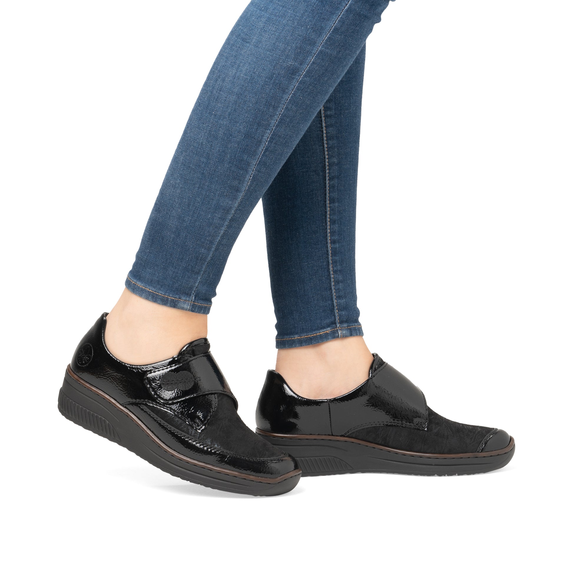 Black Hook & Loop Shoes for Women | Rieker 487C0-00