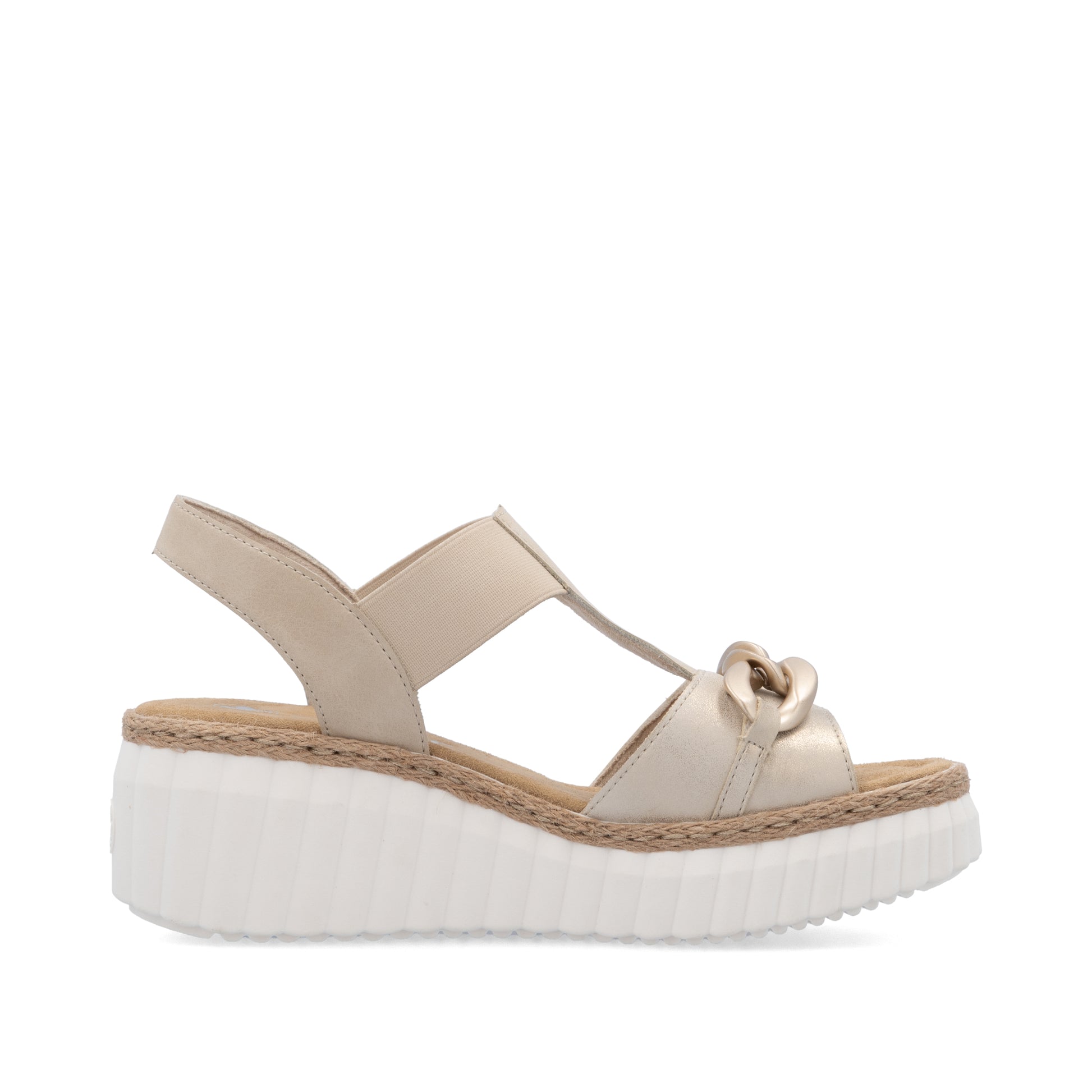 Beige Elasticated Sandals for Women | Rieker 69158-60