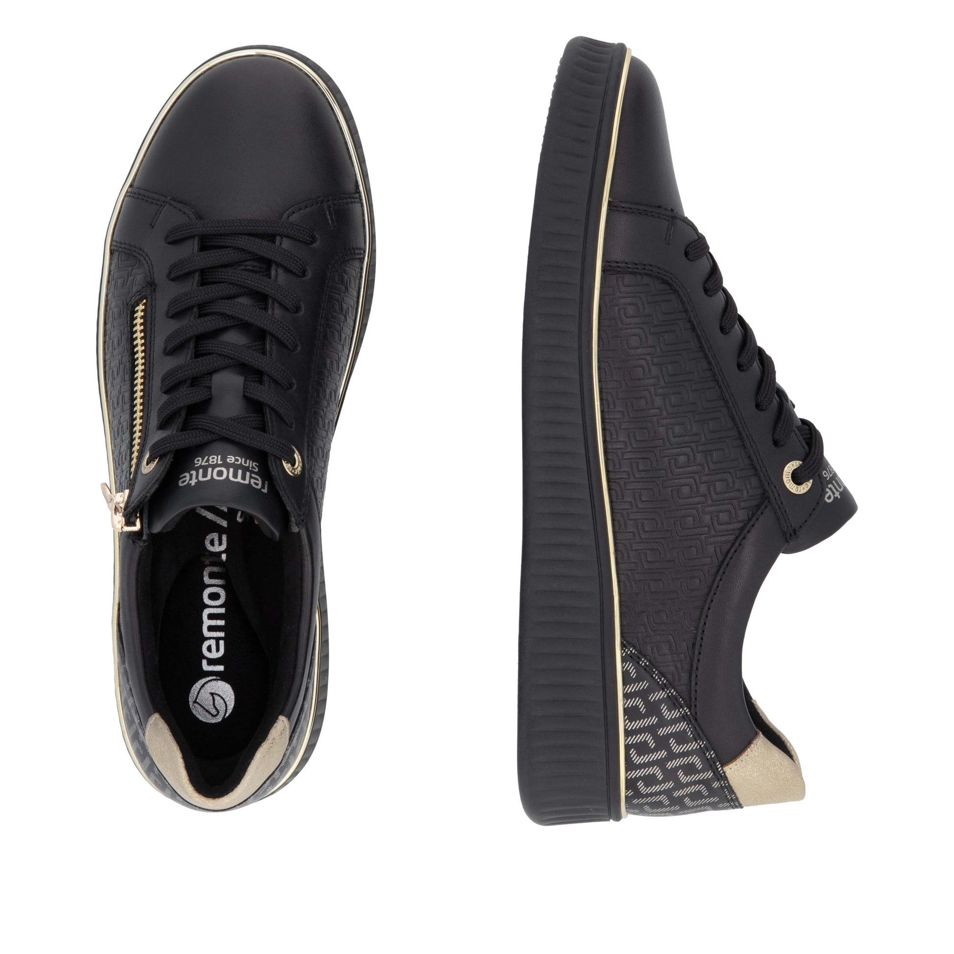 Black Zip Shoes for Women | Remonte D2E00-03