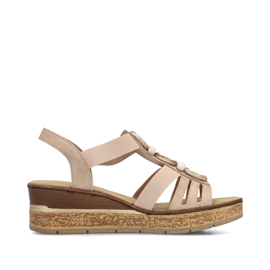 Pink Elasticated Sandals for Women | Rieker 63778-31