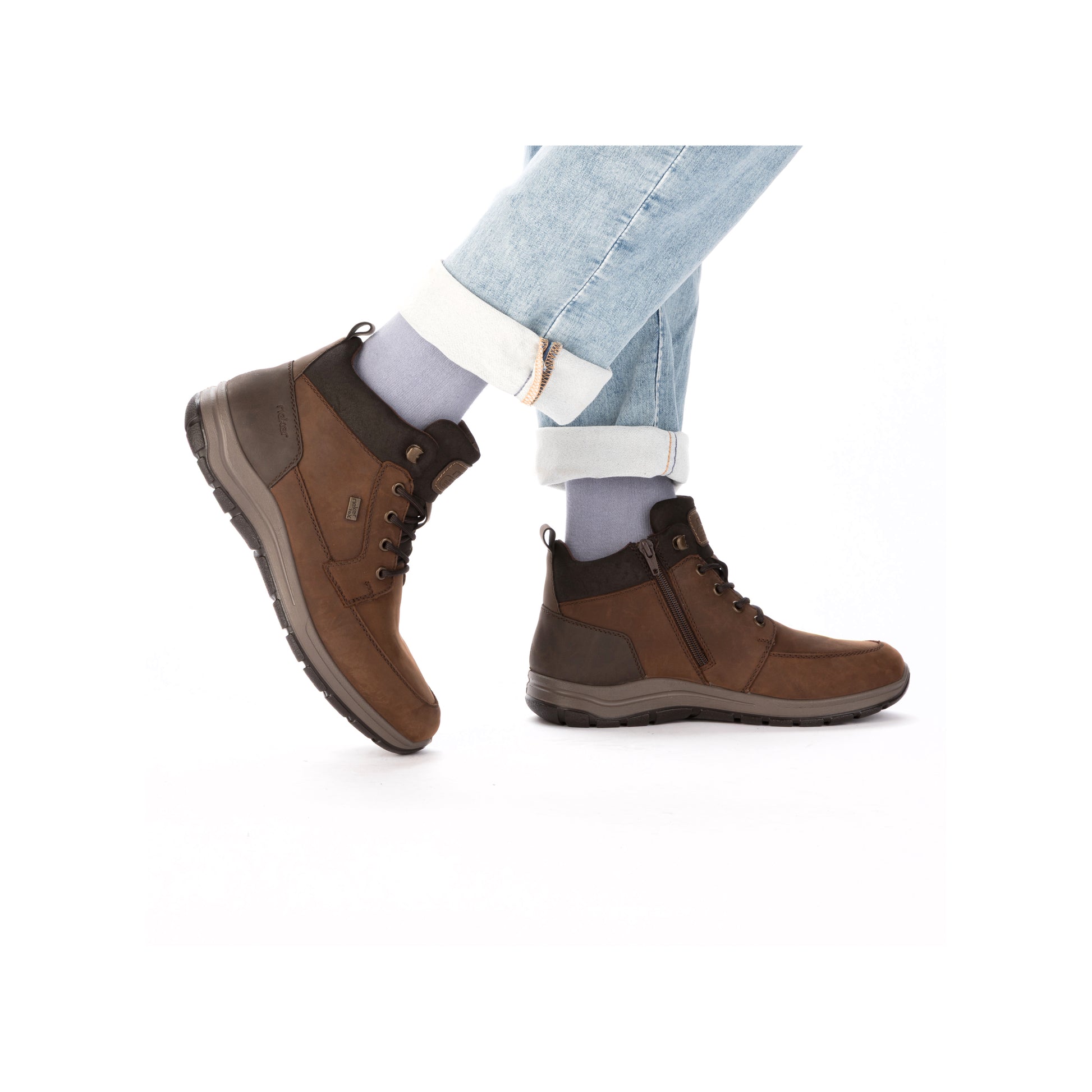 Brown Zip Boots for Men | Rieker 03630-22