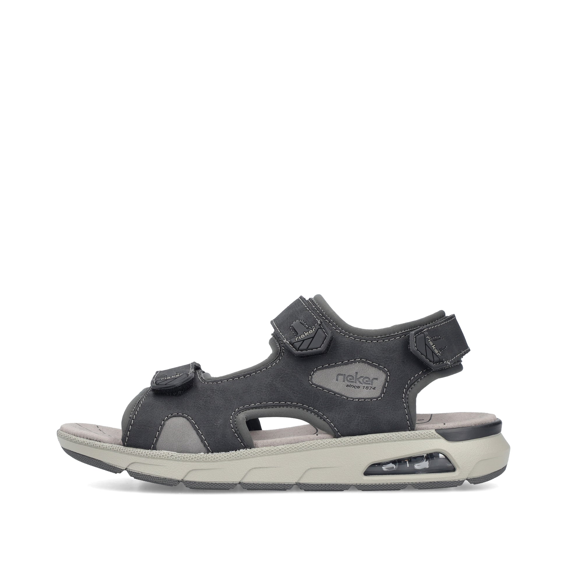Black Hook & Loop Sandals for Men | Rieker 29151-00