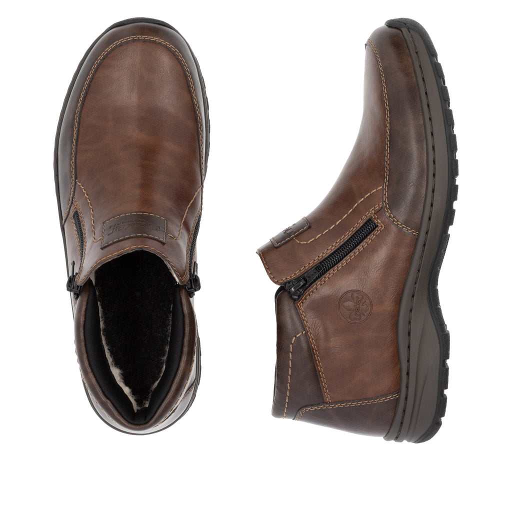 Brown Zip Boots for Men | Rieker 03352-24