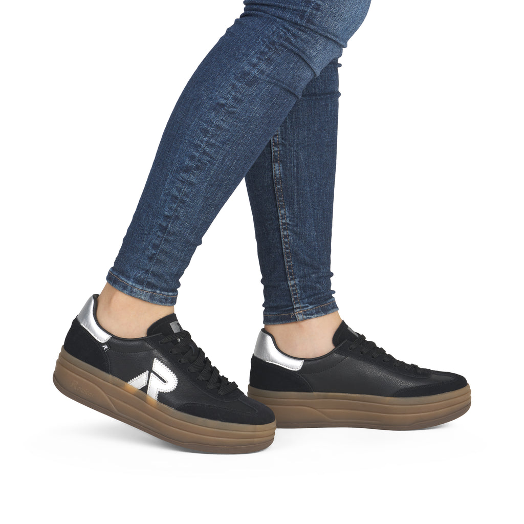 Black Elasticated Shoes for Women | Rieker Sport W3700-00