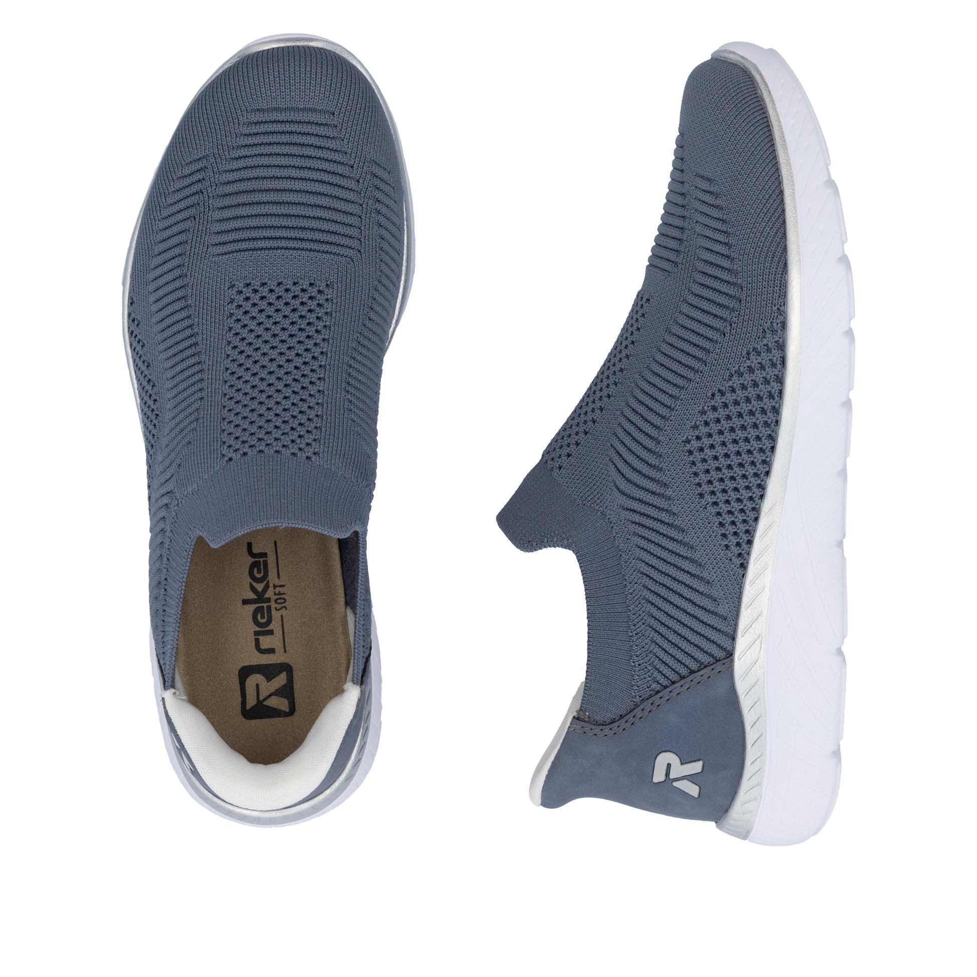 Blue Elasticated Shoes for Women | Rieker M5072-10