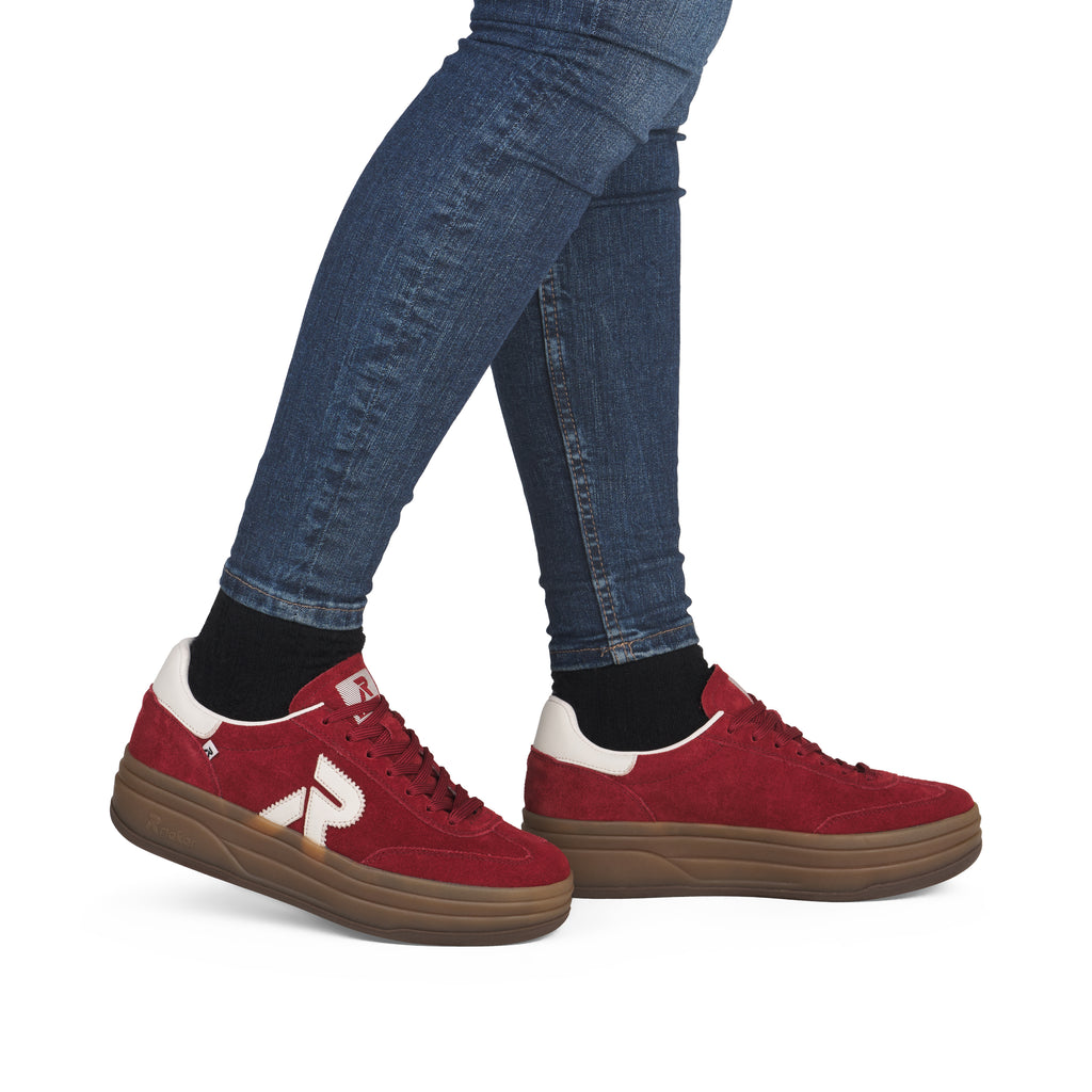 Red Elasticated Shoes for Women | Rieker W3700-35