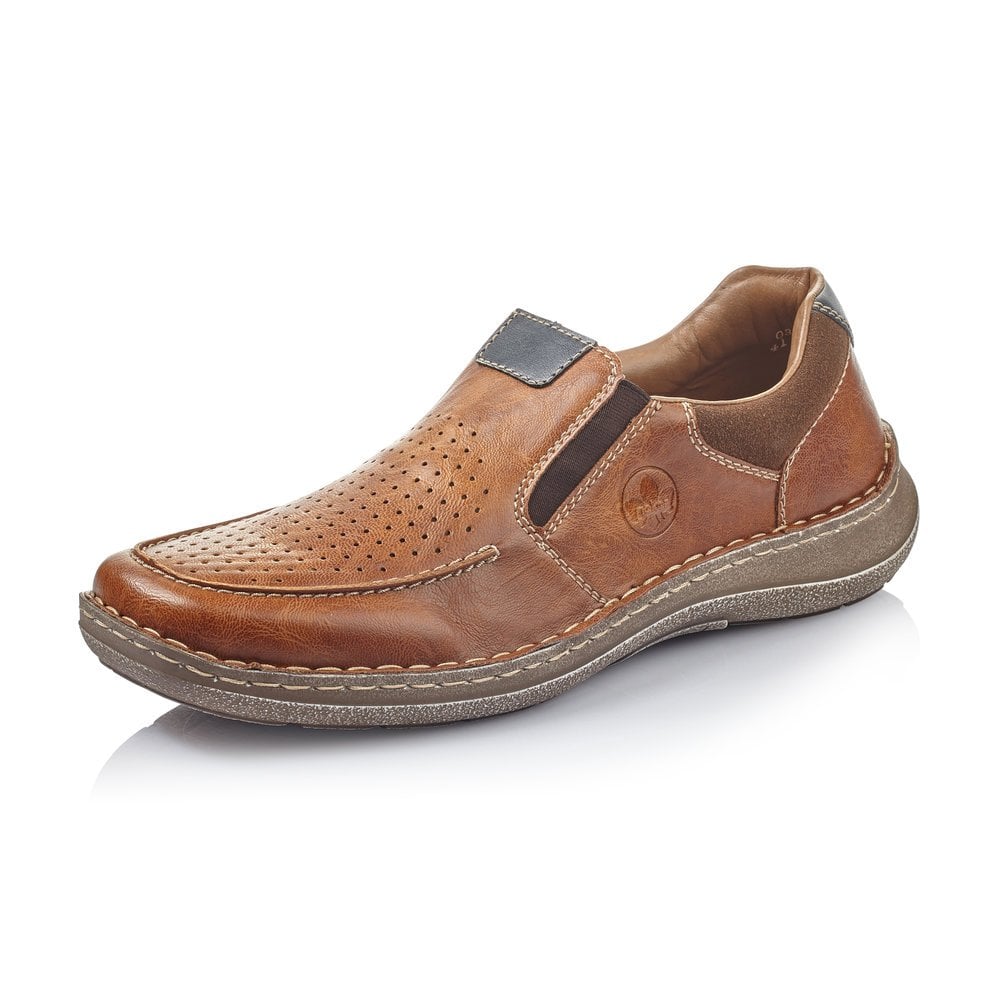 Rieker 0307722 Men's Brown Slip On Shoes Rieker Mens