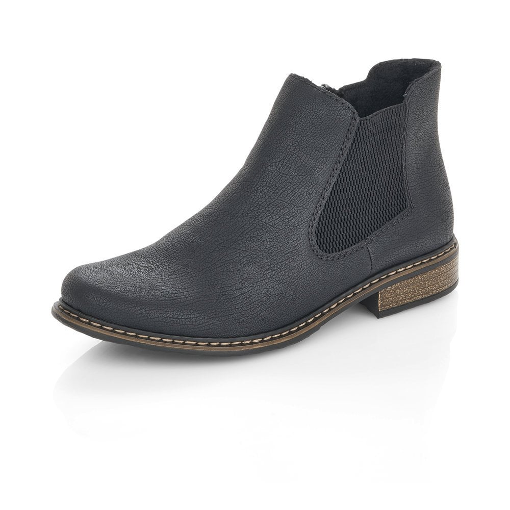 black zip ankle boots